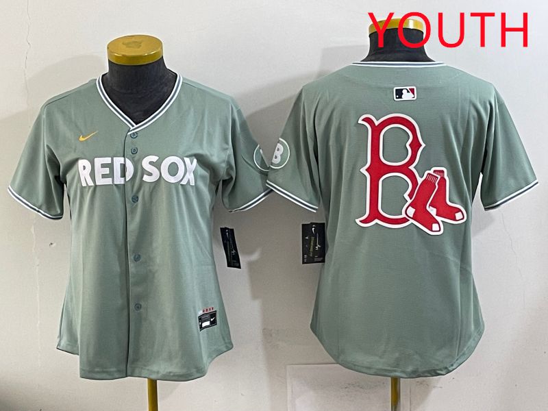 Youth 2025 Boston Red Sox Blank Light Green Joint Name Nike MLB Jersey style 5